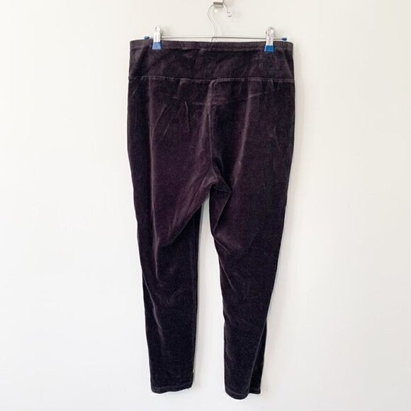 Talbots petite velour tapered leg stretch pull on elastic waist casual pants - Picture 4 of 9